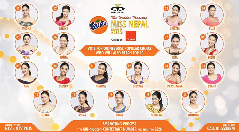 Sms Voting Code For Contestants Of Miss Nepal 2015